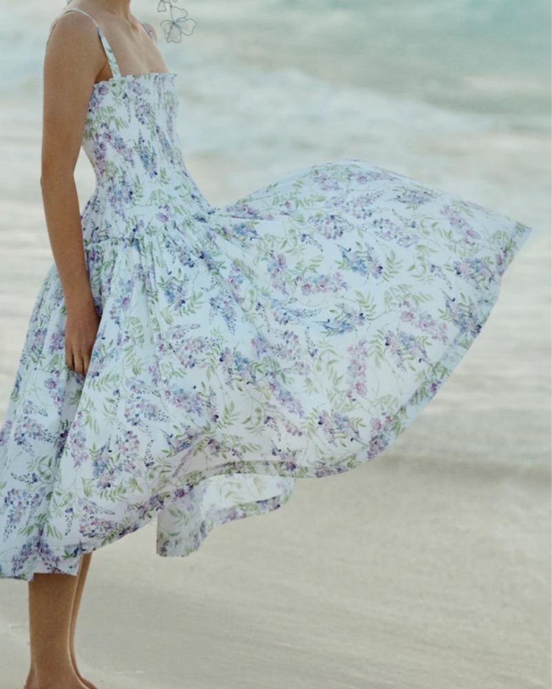 【ポーラチュカ】house on the hill Dress Hill House Home X La Coqueta Pink Floral Stripe Ribbon
