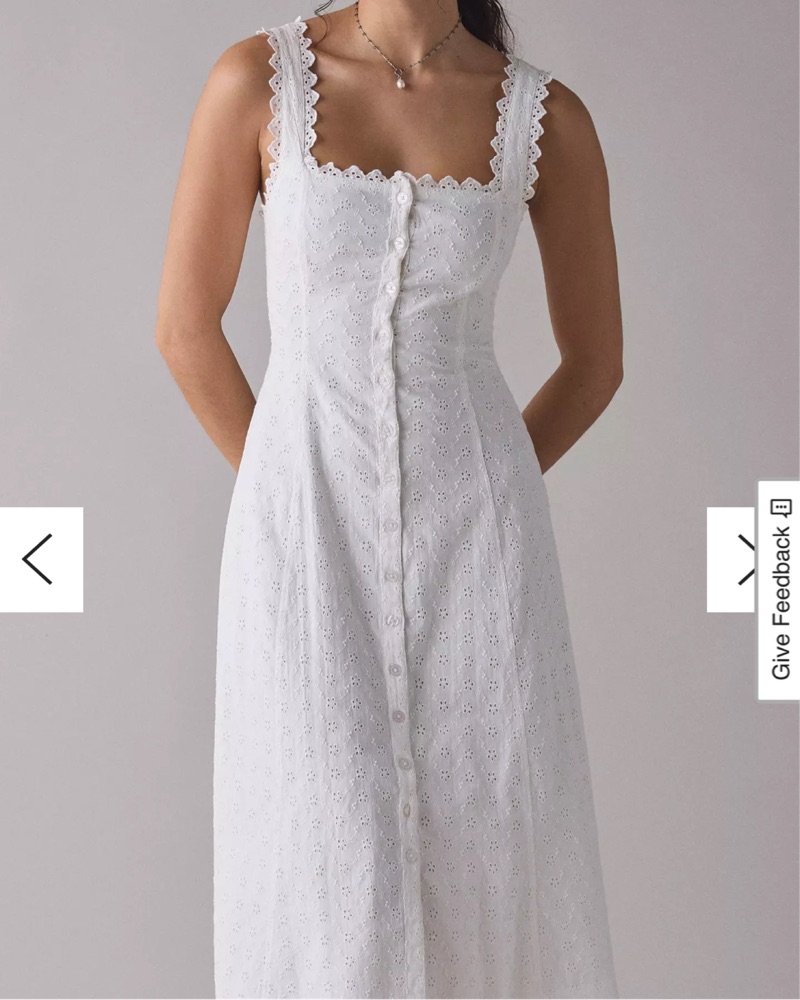 UO White Eyelet Dress by Urban Outfitters - Pickle