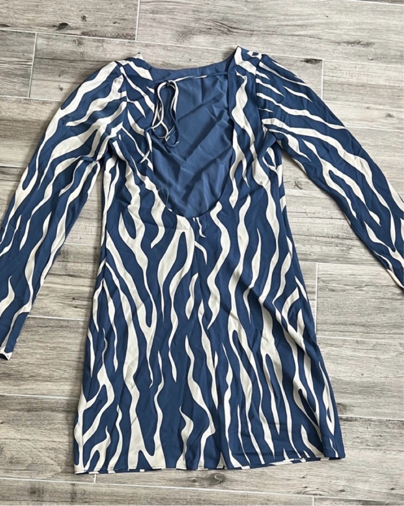 blue zebra print dress Blue Zebra Halterneck Tie Back Maxi Dress