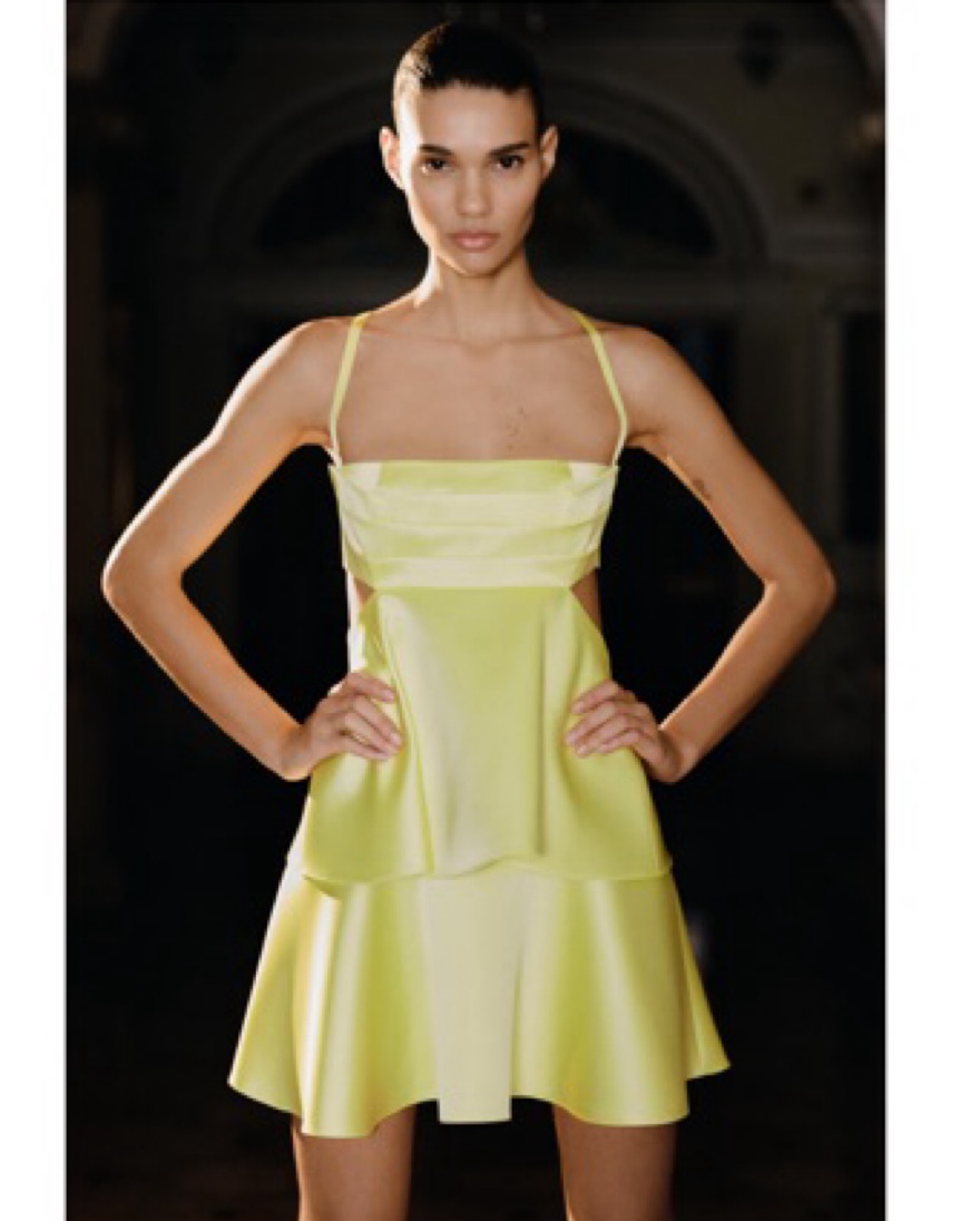ZARA Voluminous Satin Effect Mini Dress by Zara - Pickle