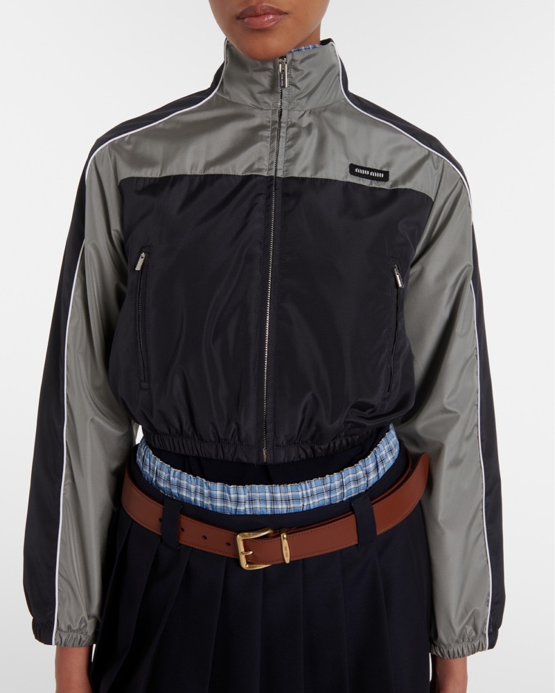 MIU MIU ミリタリージャケット Amaranth Red Technical Fabric Blouson Jacket | Miu Miu - United States