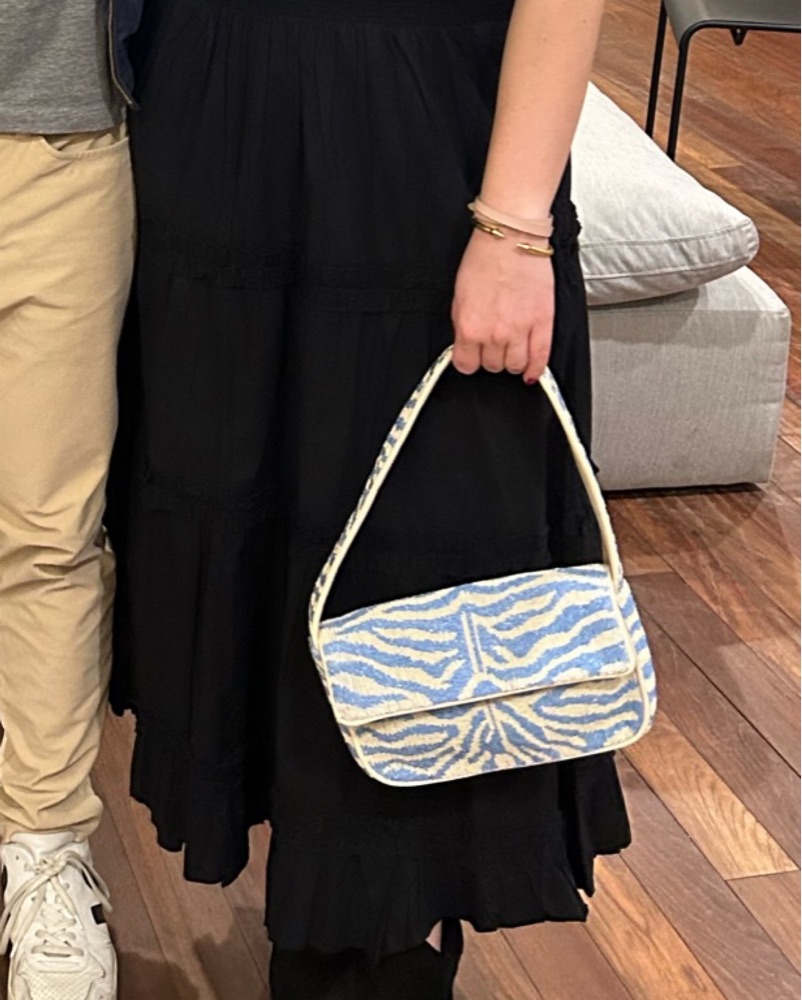 Staud Zebra Tommy Beaded Bag by Staud - Pickle