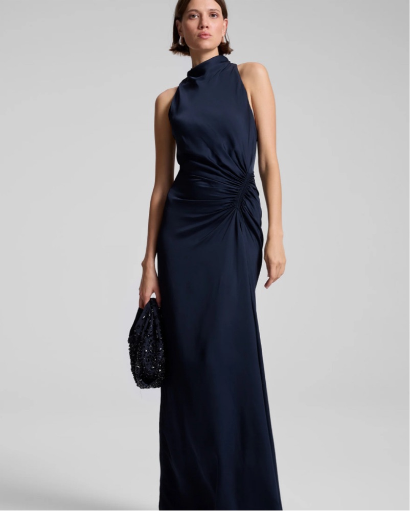 ella after party ruched mini dress Lady Black Tie - Ella Mini Dress - A-line Strapless Chiffon Cocktail Dress With Scarf main image 0