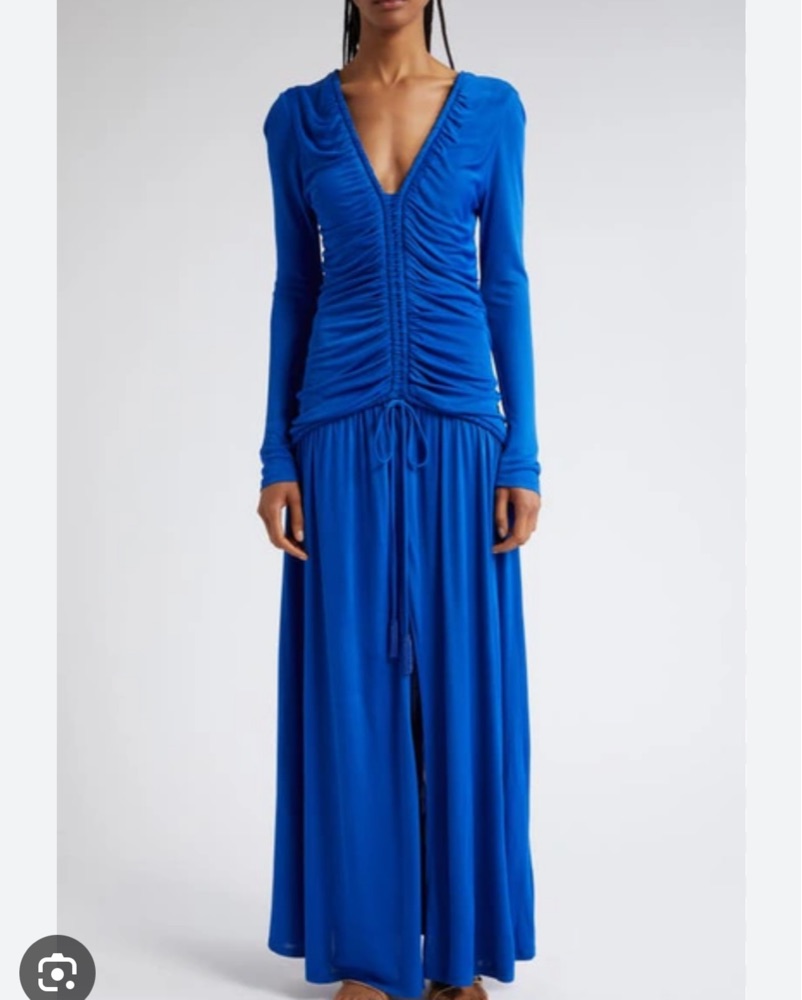 farm rio long sleeve v neck dress Farm Rio x Anthropologie Long-Sleeve V-Neck Mini Dress