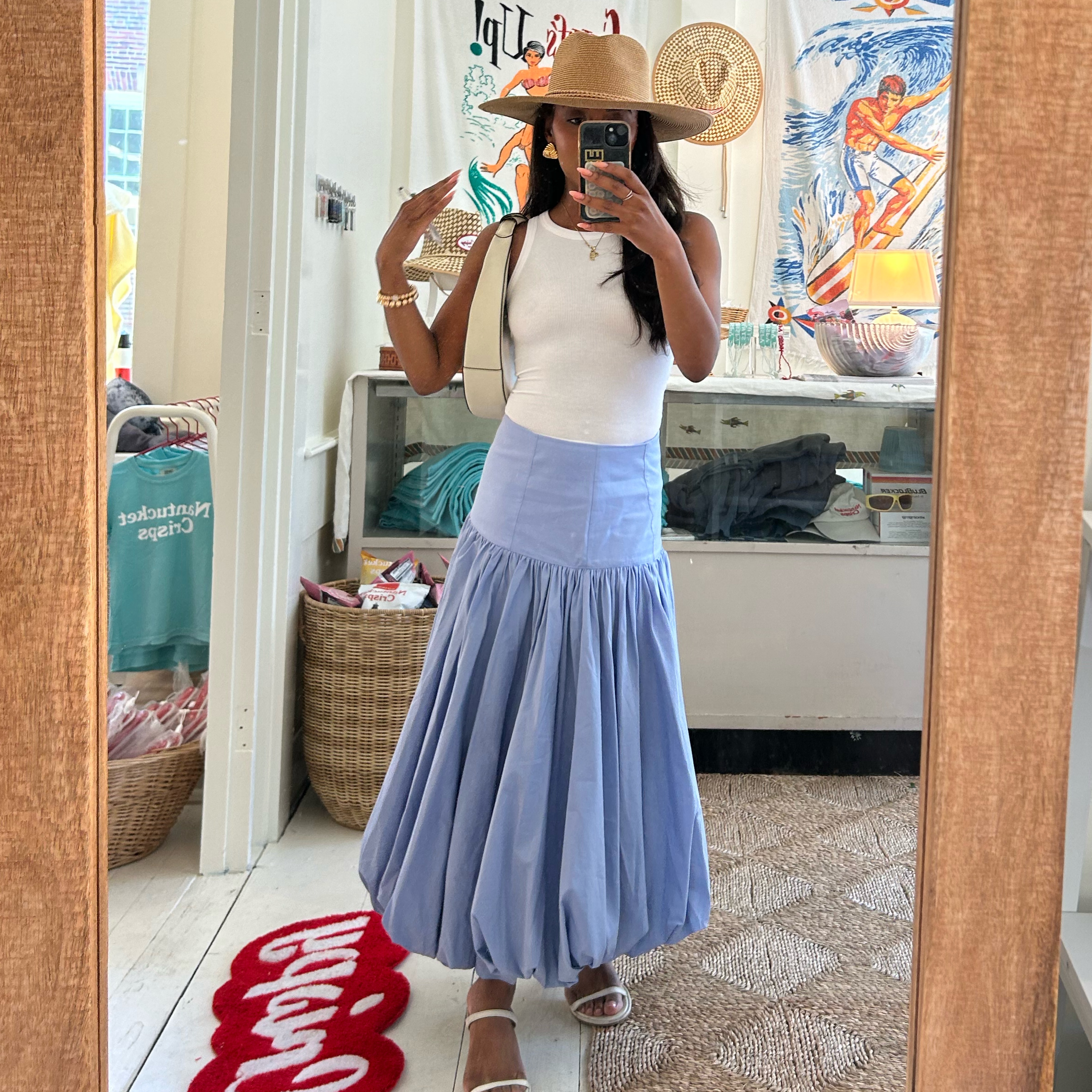 Cinq a sept bubble Hem Powder Blue Skirt by Cinq A Sept - Pickle