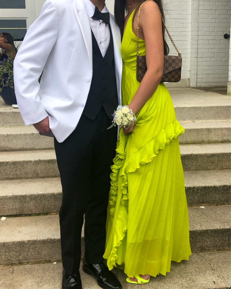 Vibrant Green Pleated Gown by Halston heritage - Pickle