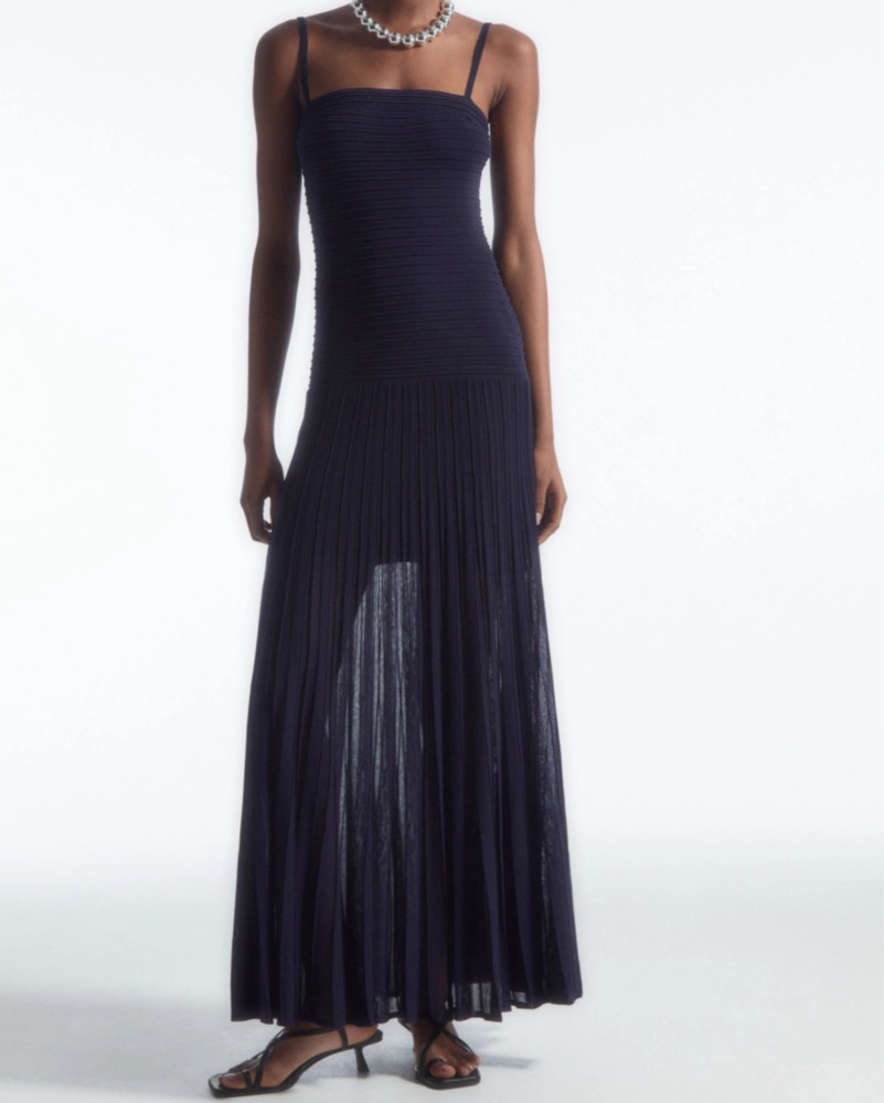 knit midi dress beige SANDR Rib-Knit Midi Dress main image 1