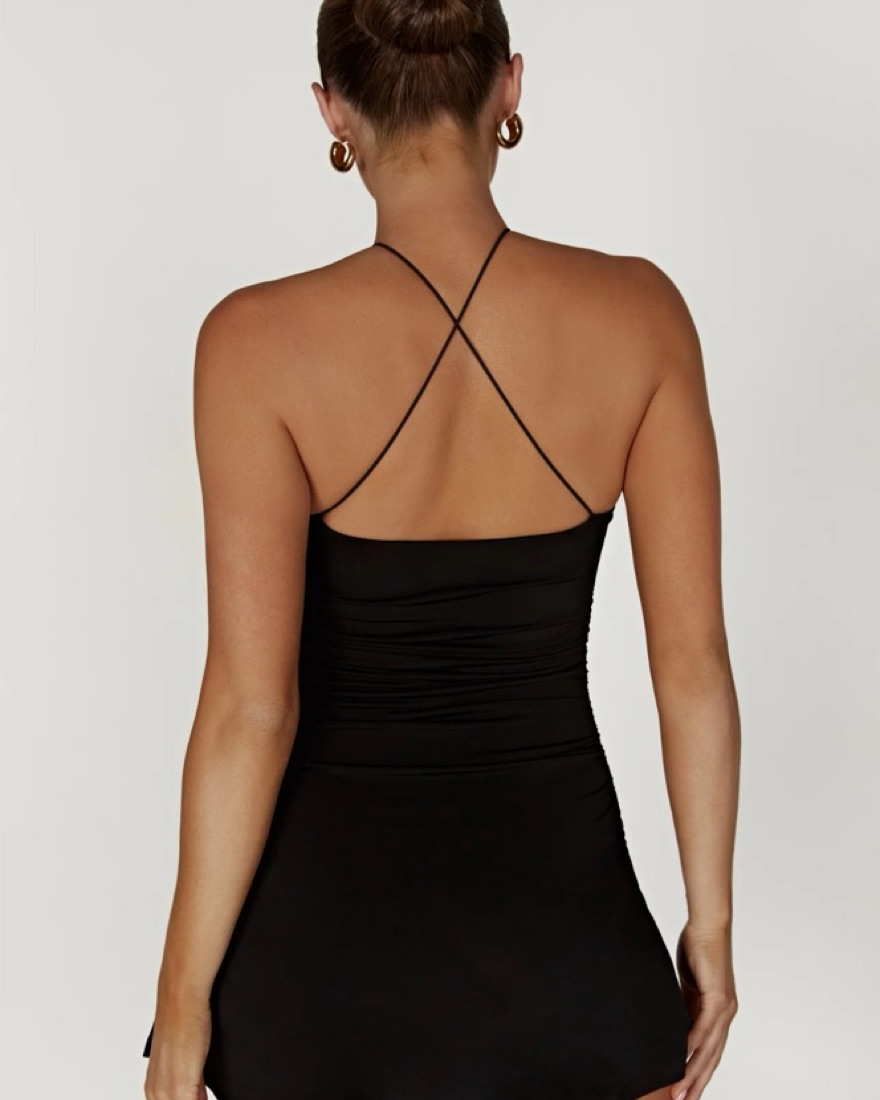 Meshki Black Rosette Mini Dress by Meshki - Pickle