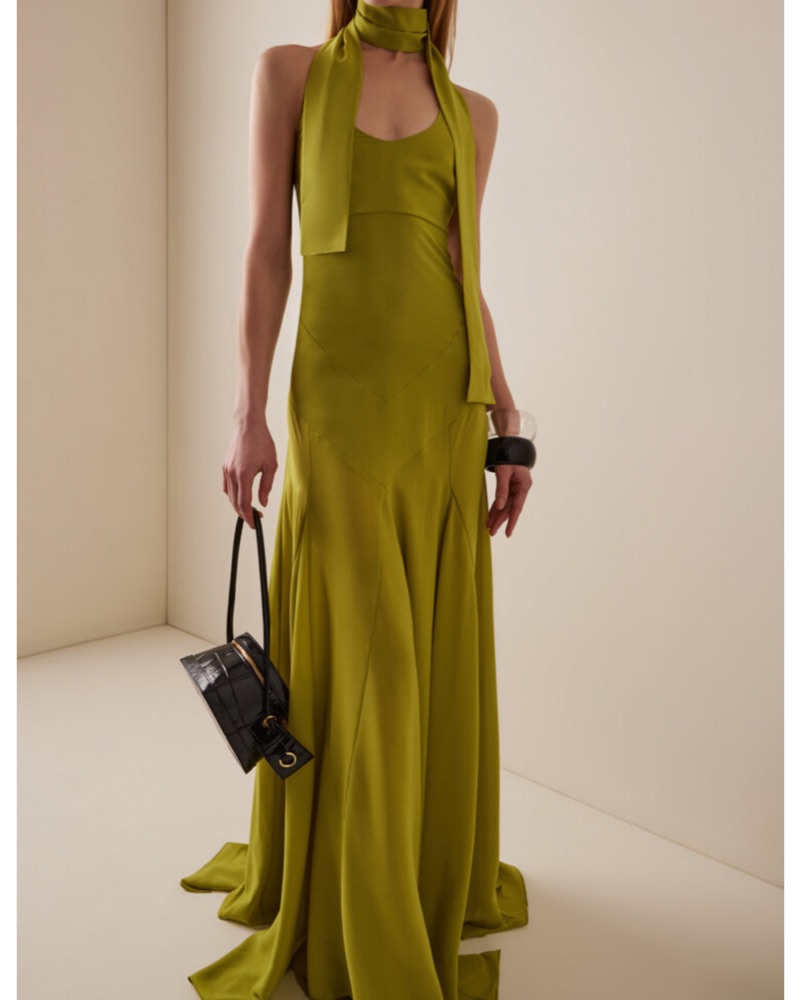 VELOUR DOCKING SCARF DRESS グリーン S m950 VELOUR DOCKING SCARF DRESS グリーン S m950 VELOUR DOCKING