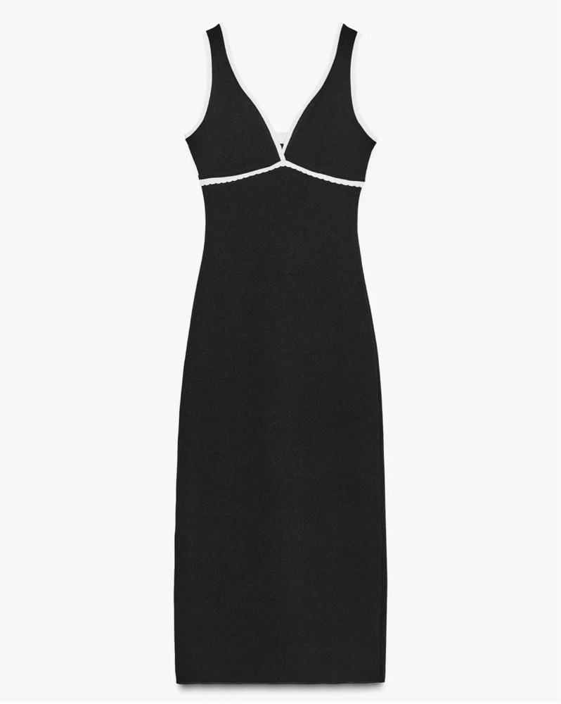 Zara Black/White Contrast Midi Dress by Zara - Pickle