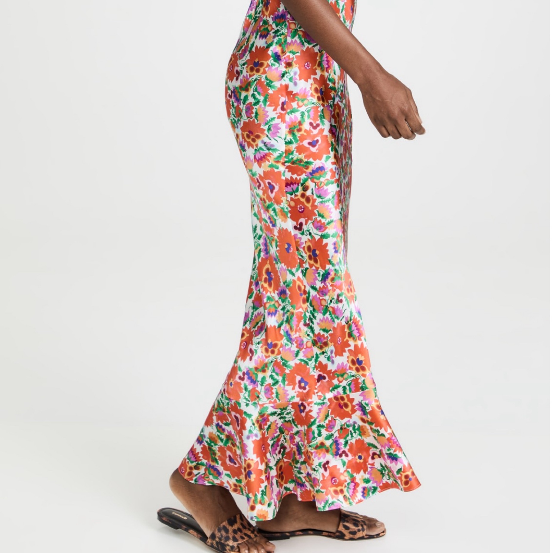 【SALONI】プリント silk crepe de chine maxi ドレス SALONI Jacqui-B printed silk crepe de chine maxi dress | NET