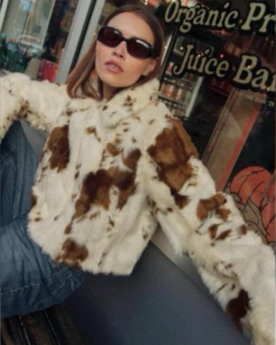ZARA Faux fur Animal Print jacket | Pickle