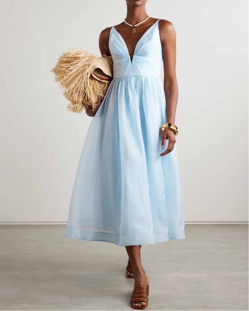 Zimmermann ILLUMINATE V NECK MIDI DRESS | Pickle
