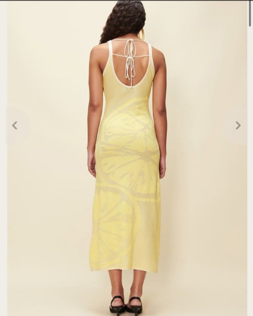 ワンピース House of Sunny Lemons on a Plate Sleeveless Dress Yellow Lemons on a plate hockney dress – Cocaletto