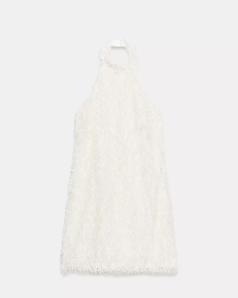Zara Fringe Knit Mini Dress by Zara - Pickle