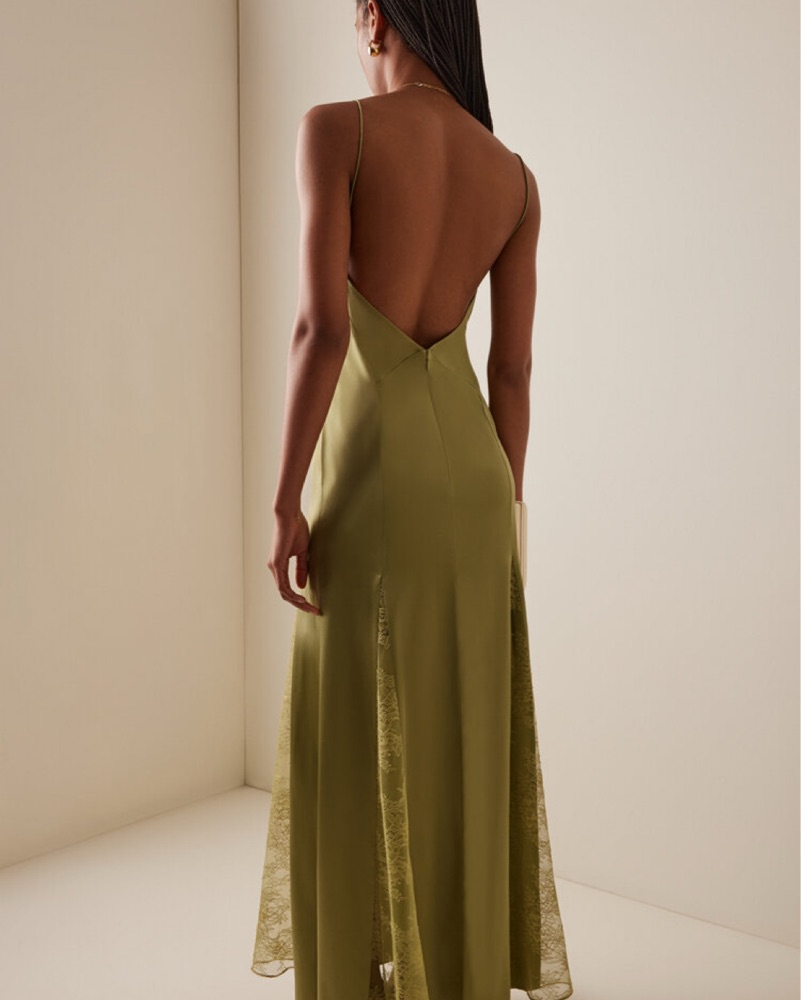 strapless open back dress Sabrina Sleeveless Satin Maxi Dress main image 1