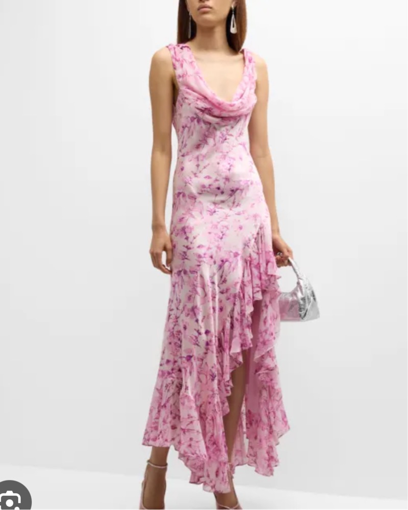 cinq a sept pink floral dress Walk this way in the floor-sweeping Agatha  Gown #cinqasept