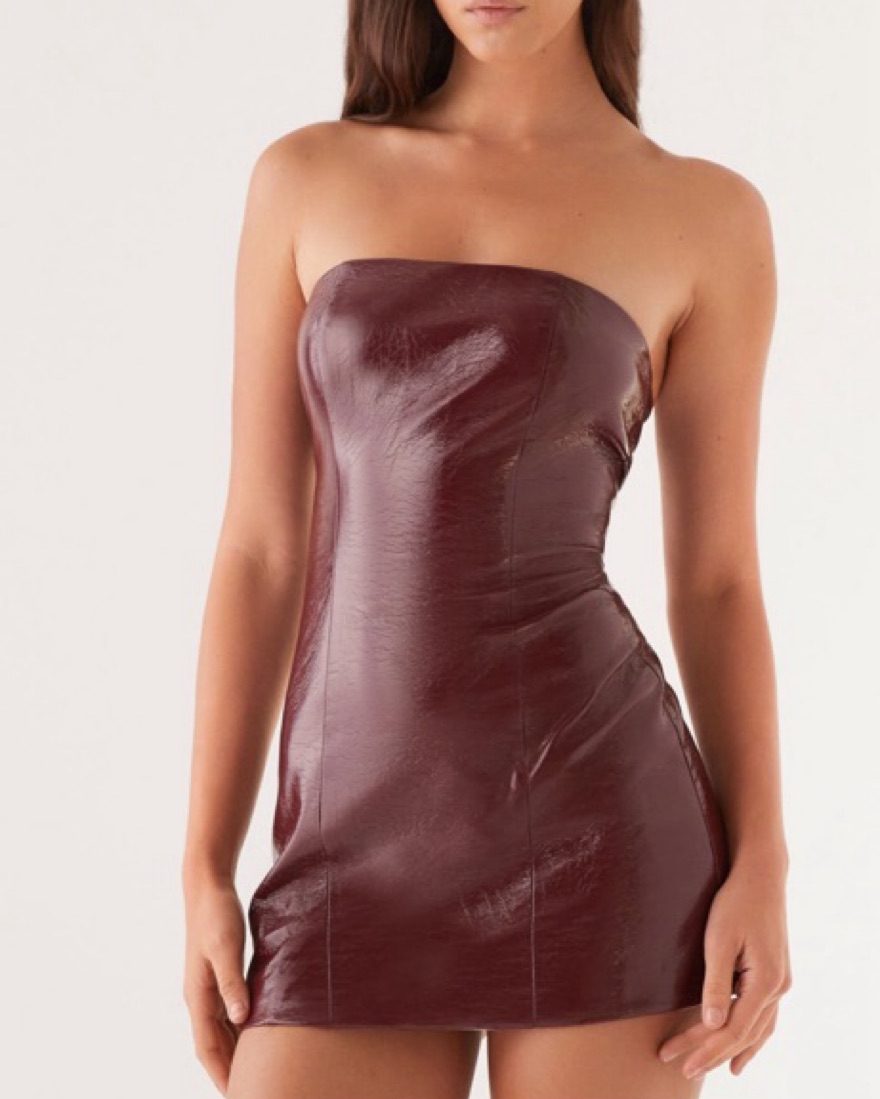 Burgundy Leather Mini Dress by Peppermayo - Pickle
