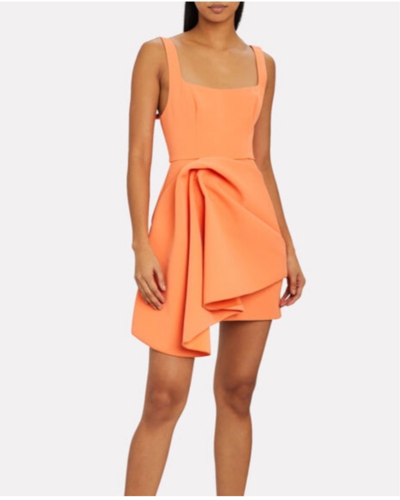 acler clarke orange dress Acler clarke Knotted Draped Mini Dress by Acler