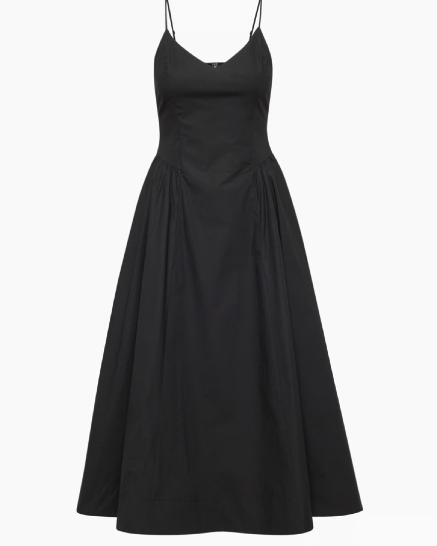 aritzia black maxi dress Denim Forum The '90s Cami Maxi Dress