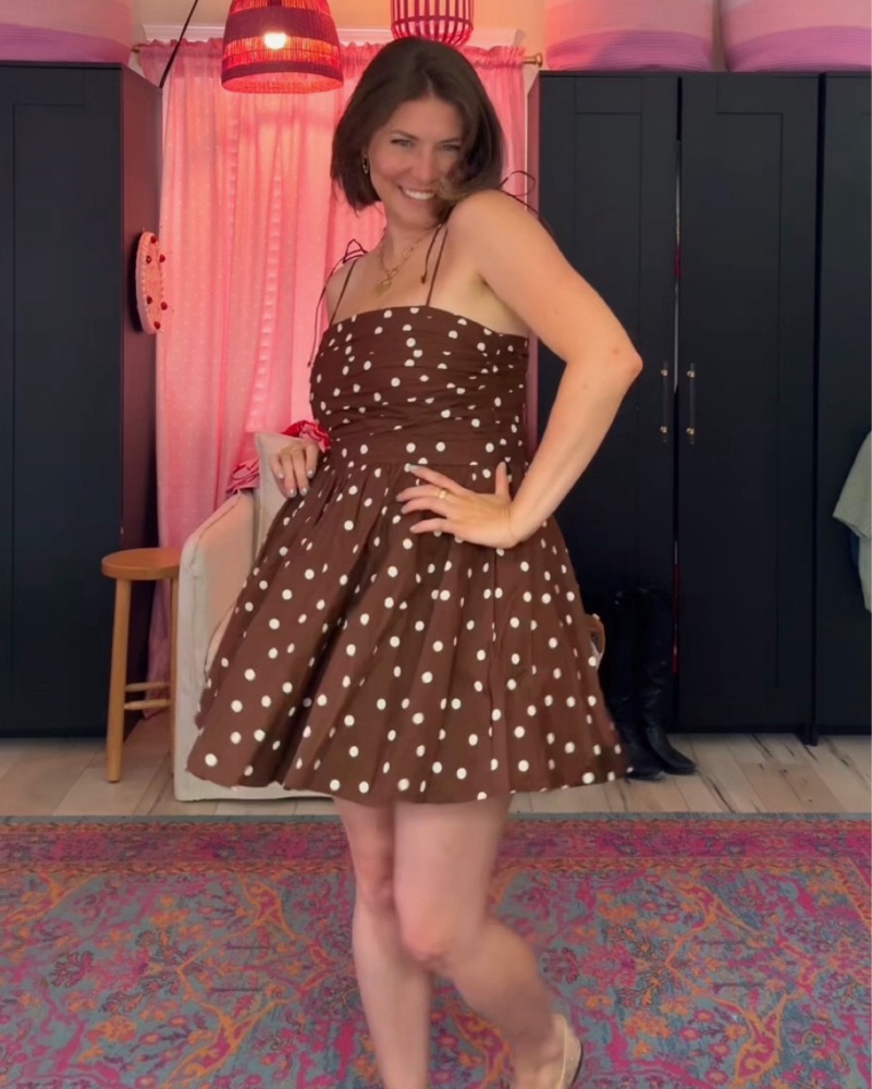 Abercombie Emerson Tie Strap Mini Dress by Abercrombie and Fitch - Pickle
