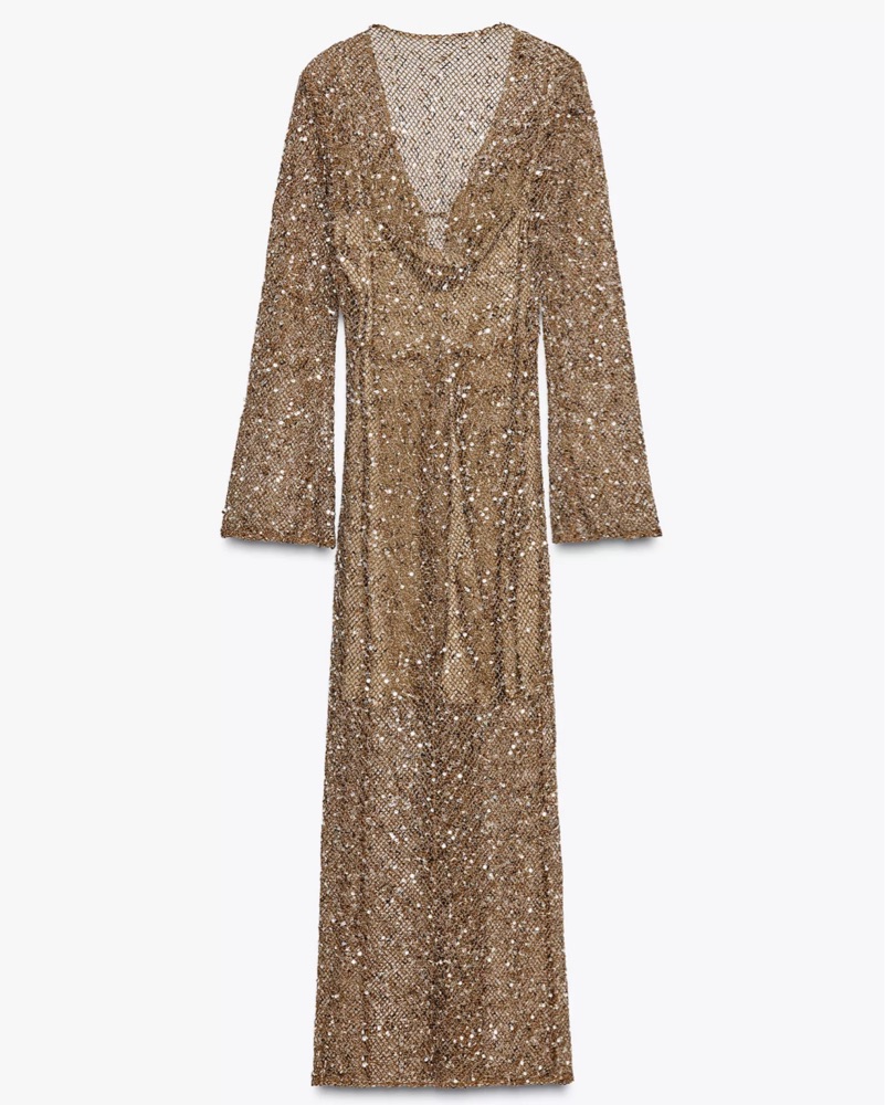 zara sequin wrap dress Zara Sequin Midi Dress by Zara