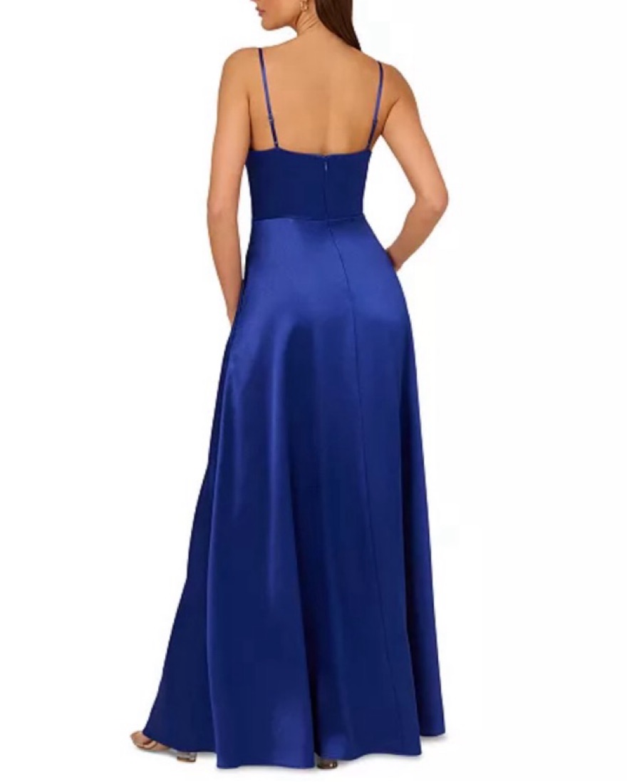 Sapphire Blue Satin Corset Maxi Dress by Adrianna Papell - Pickle