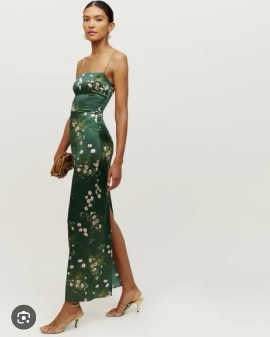 Green dress reformation hotsell