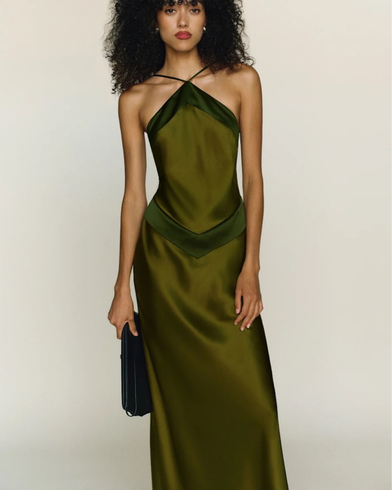 jillian silk dress Reformation Jillian Silk Dress | Yellow