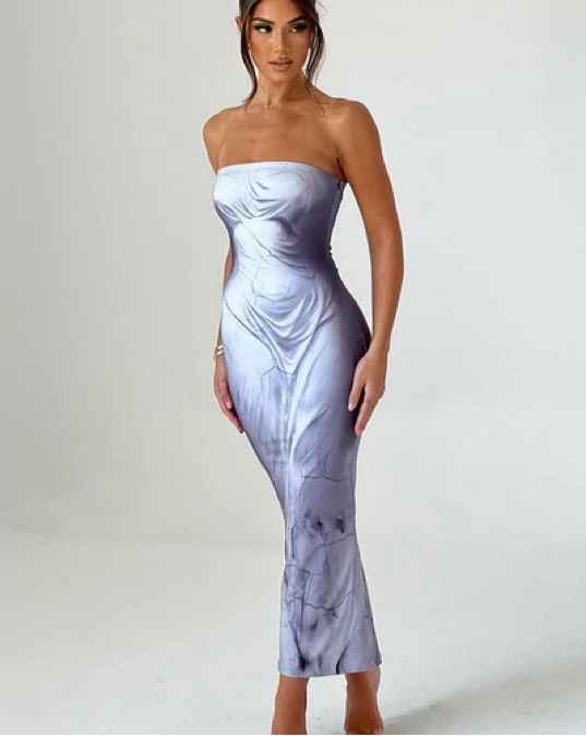 grey body print dress Charmayne by Babyboo Fashion event:Special Occasion