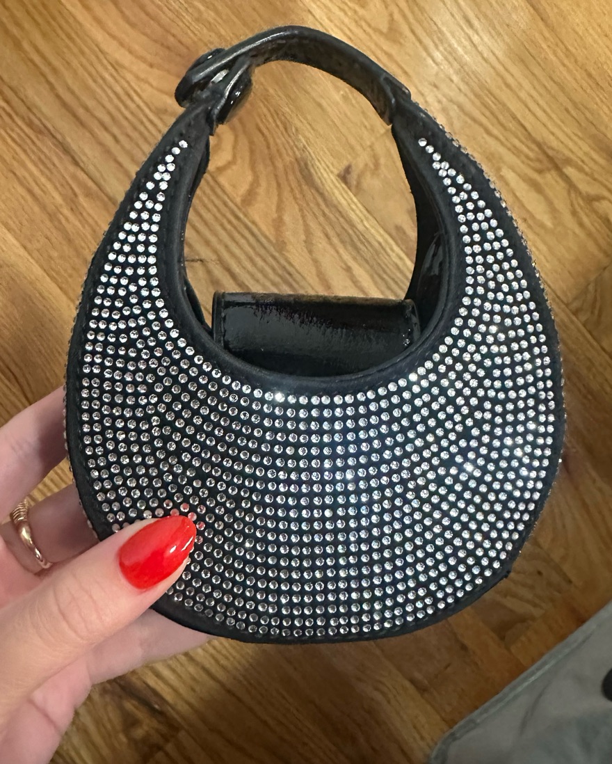 Staud Micro Moon Rhinestone Bag | Pickle