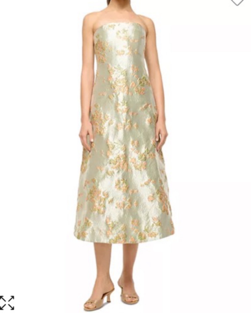 garden dress metallic bloom STAUD Garden metallic brocade mini dress