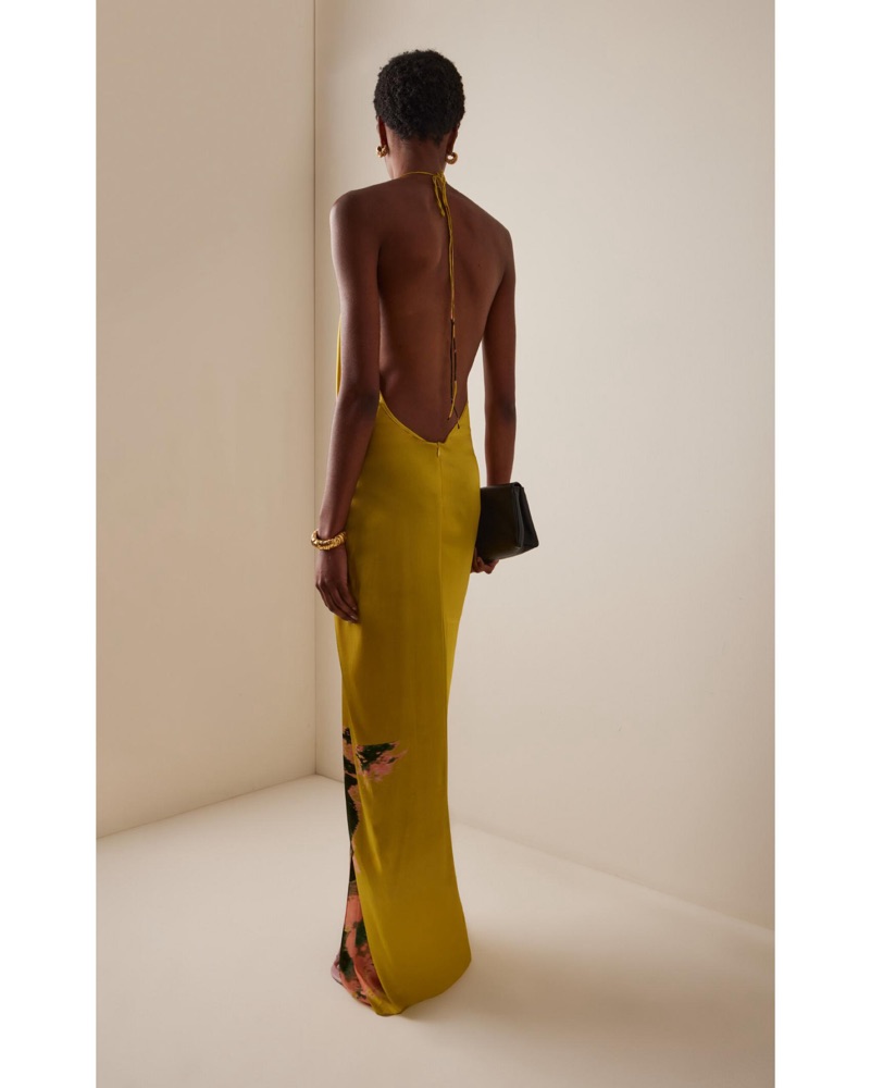 dress dominican republic Silvia Tcherassi Frances Cutout Jersey Gown Tangerine main image 0