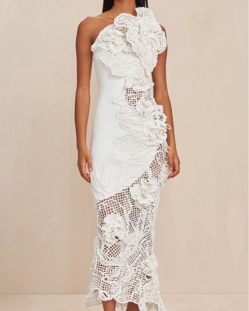 Cult Gaia Galla Crochet Maxi Dress by Cult Gaia - Pickle