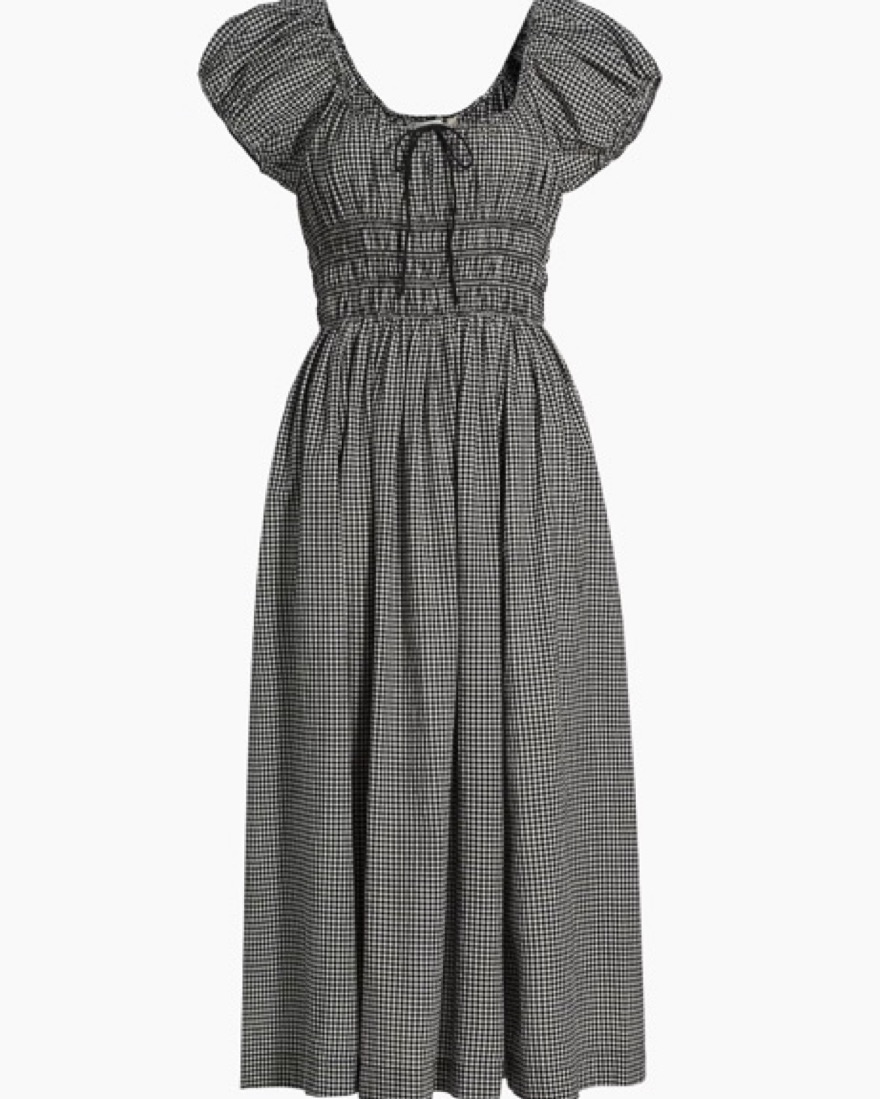 white and black gingham dress Black & White Retro Inspired Gingham Swing Dress Small main image 0
