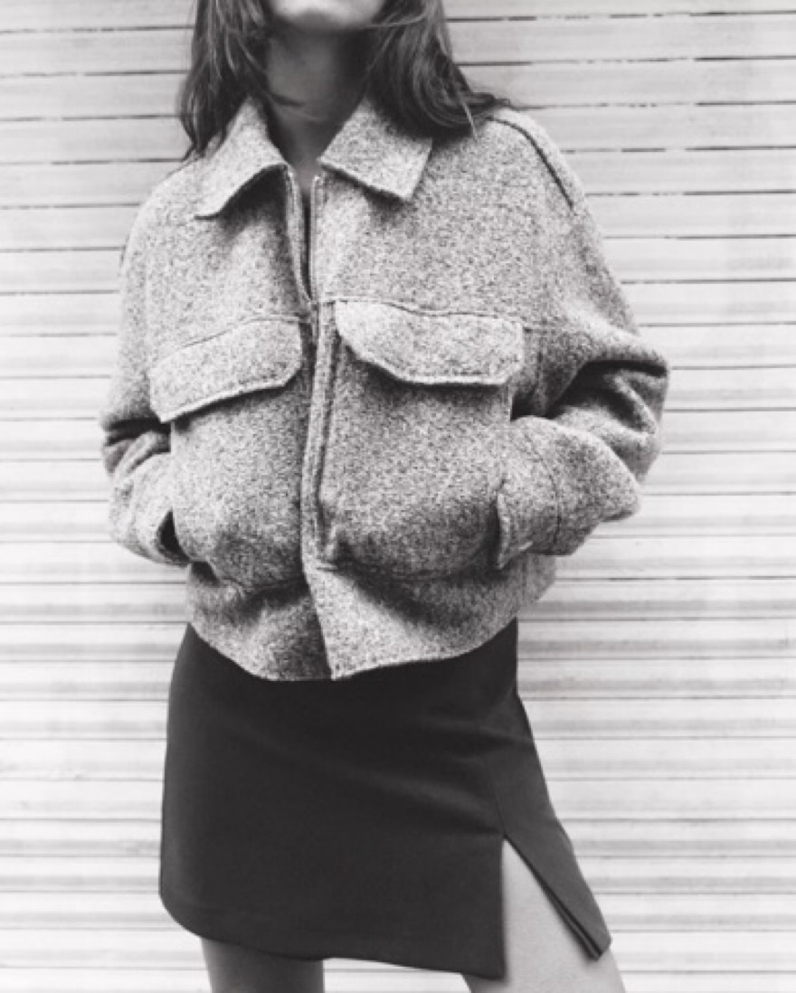 Zara Cropped Boucle Jacket | Pickle