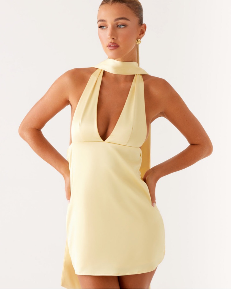 halter dress winter “Perle de Neige” Crystal & Pearl-Encrusted Halter Mini Dress – NYFW Met Gala Winter Elegance Collection White / XS main image 0