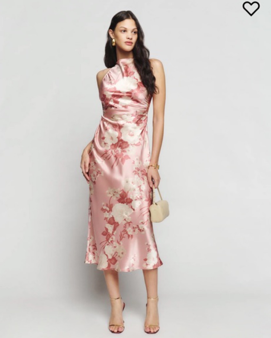 Reformation Cassette Silk Dress Bellini by Reformation - Pickle