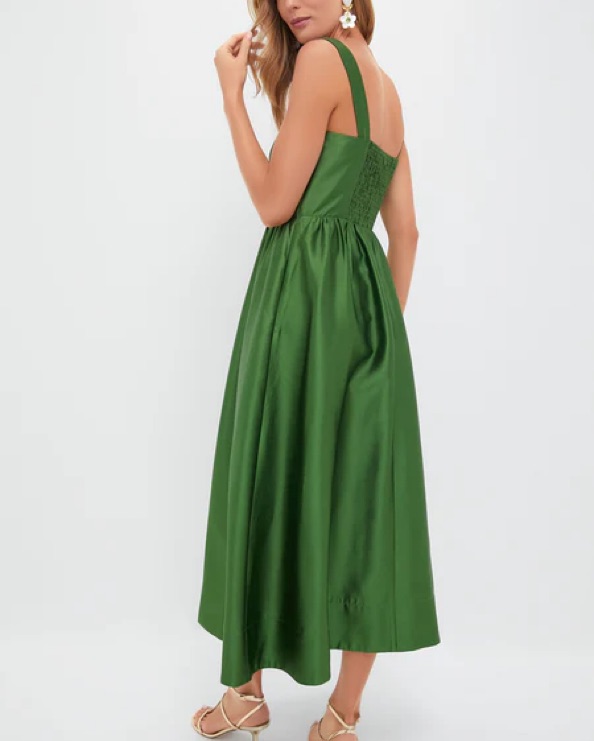 Tuckernuck Green Dupioni Esme Dress by Tuckernuck - Pickle