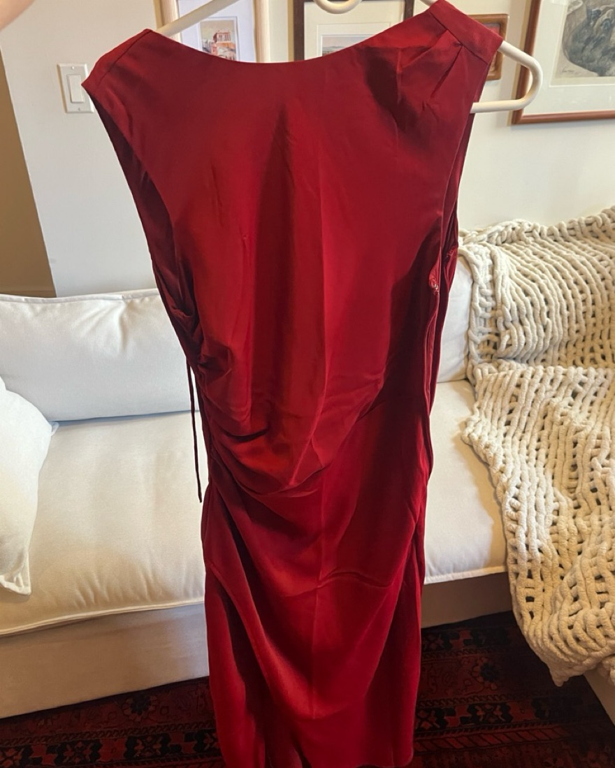 abercrombie red satin dress Abercrombie & Fitch Red Satin Halter Mini