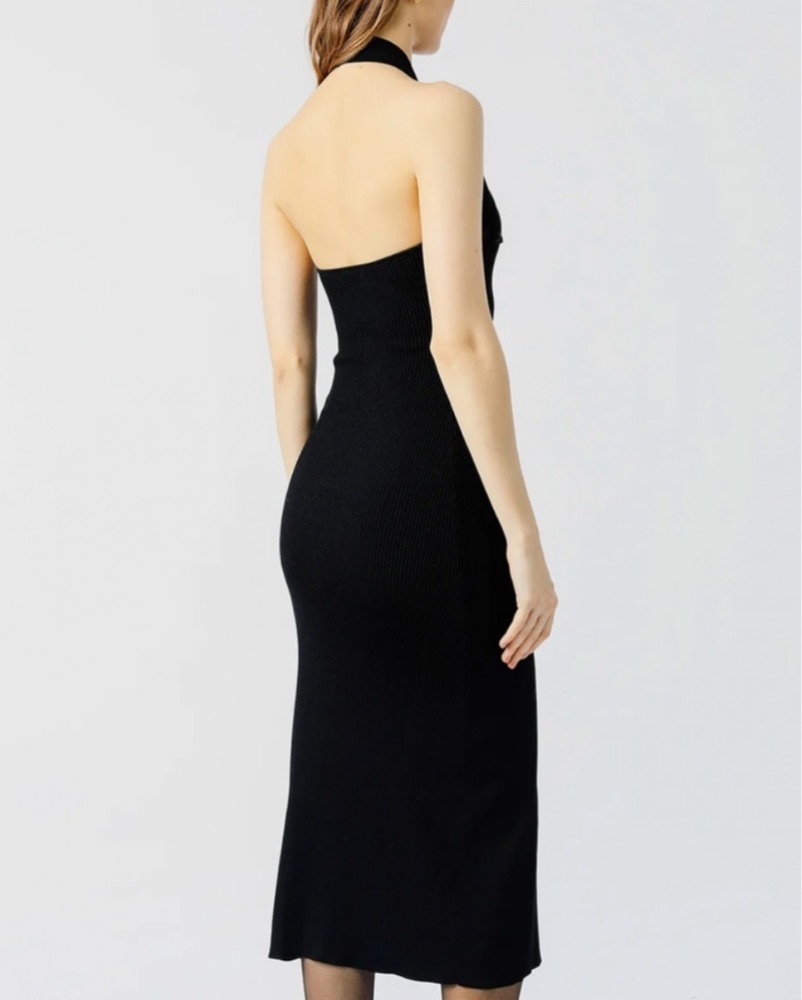 Sau Lee Daphne Knit Cheongsam Dress XS by Sau Lee - Pickle