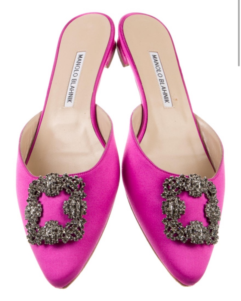 エルフ・モール公式アカウント07 さま　　MANOLO BLAHNIK Manolo Blahnik Hangisi Mules by Manolo Blahnik - Pickle