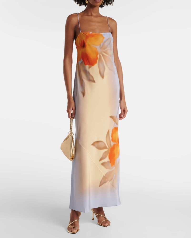 SIR Serene Printed Silk Slip Dress by SIR THE LABEL - Pickle