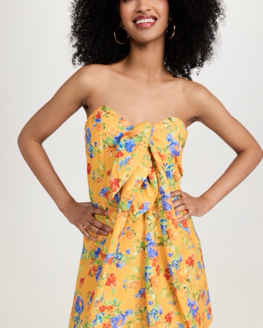Caroline Constas Kaia Yellow Mini Dress by Caroline Constas - Pickle