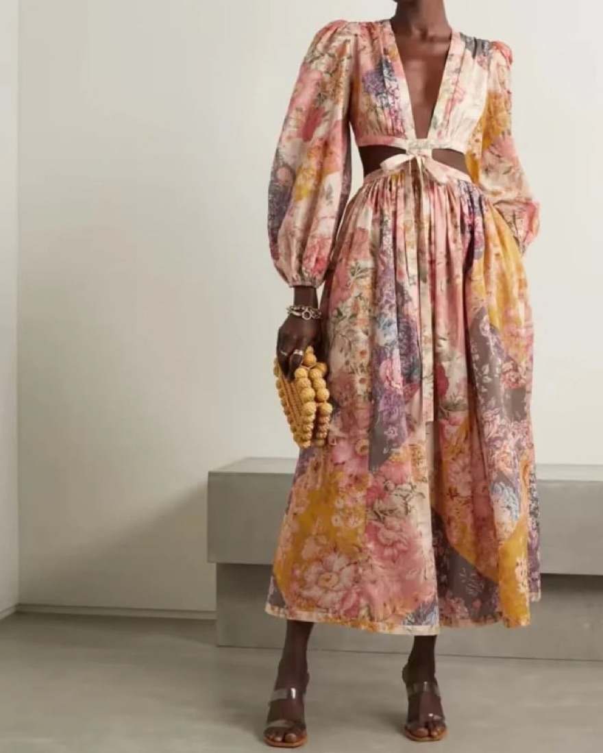 ワンピース FLOWER PATCHWORK CUT DRESS Ameri（アメリ）の「FLOWER PATCHWORK CUT DRESS（ワンピース