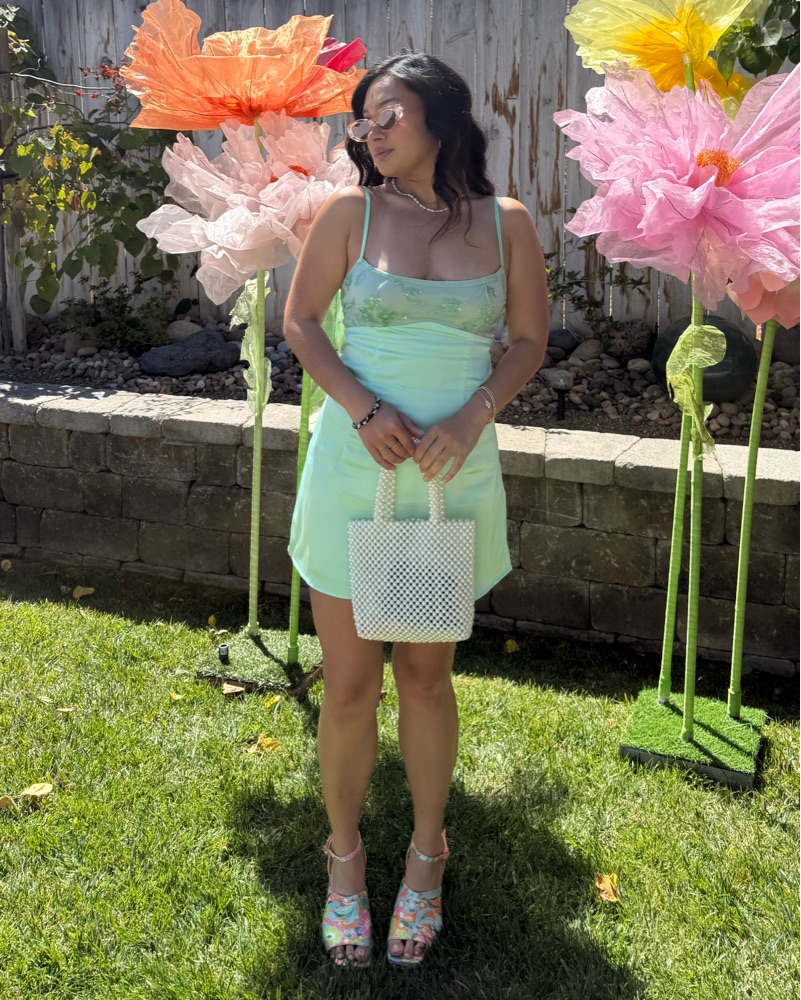 Peppermayo Zion Beaded Mini Dress - Sage by Peppermayo US - Pickle