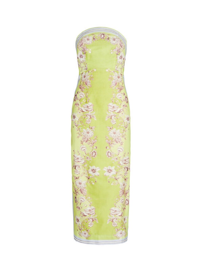 Marlow Strapless Floral Midi Dress by Alemais - Pickle