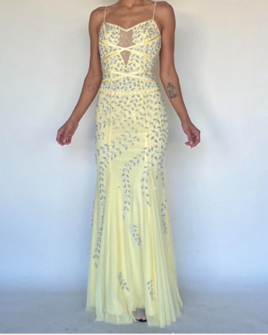 Cache Vintage Butter Yellow Gown Xs by LoveShackFancy - Pickle