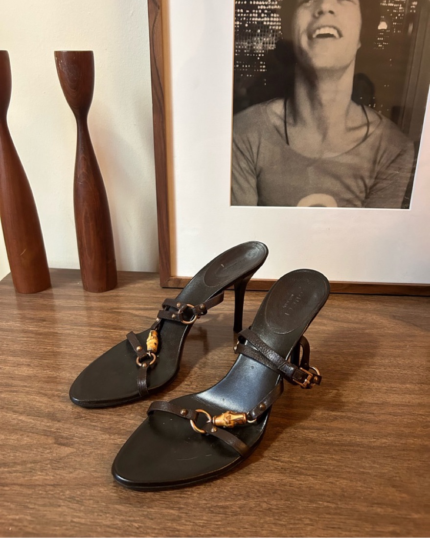グッチ　GUCCIトムフォード　バンブーヒール　ミュール　ブラック　サンダル tom ford gucci bamboo sandals heels by Gucci - Pickle