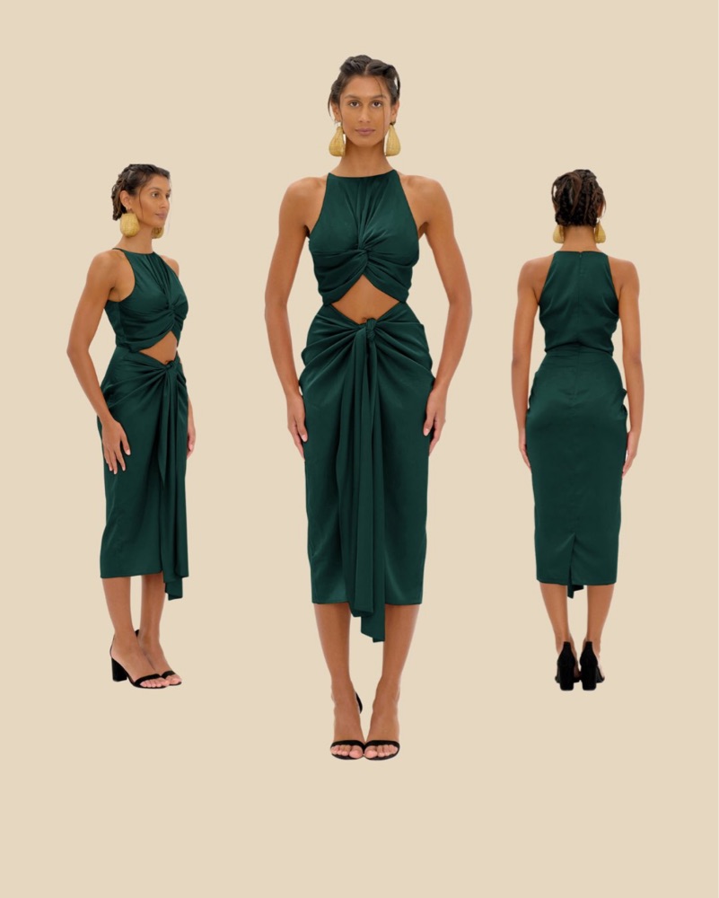 andrea iyamah green dress Andrea Iyamah Women's Katu Mesh Dress - Olive In Green